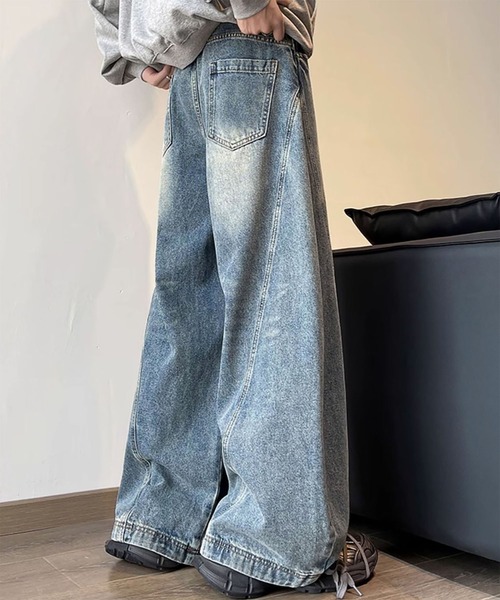 WESTBOY（ウエストボーイ）の「Y2K ヴィンテージウォッシュ バギーデニムパンツ WO26W1PT05（デニムパンツ・メンズ・ブルー・XL/M/L）」の2枚目の写真