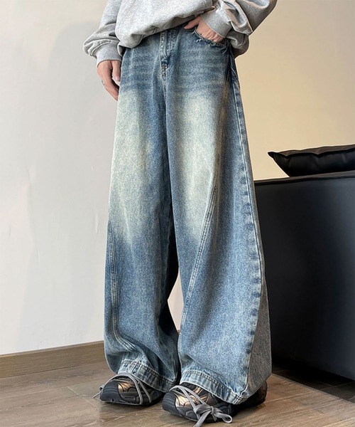 WESTBOY（ウエストボーイ）の「Y2K ヴィンテージウォッシュ バギーデニムパンツ WO26W1PT05（デニムパンツ・メンズ・ブルー・XL/M/L）」の3枚目の写真