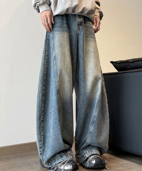 WESTBOY（ウエストボーイ）の「Y2K ヴィンテージウォッシュ バギーデニムパンツ WO26W1PT05（デニムパンツ・メンズ・ブルー・XL/M/L）」の4枚目の写真