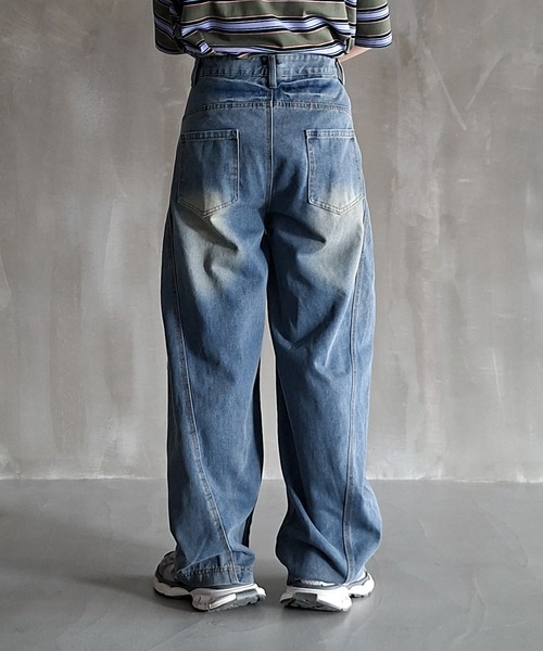 WESTBOY（ウエストボーイ）の「Y2K ヴィンテージウォッシュ バギーデニムパンツ WO26W1PT05（デニムパンツ・メンズ・ブルー・XL/M/L）」の12枚目の写真