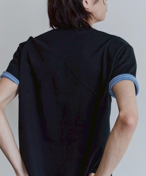 Waviness(ウェイビネス)の「【Waviness】Stripe Layered T-shirts / 【ウェイビニス】ストライプレイヤード半袖Tシャツ(Tシャツ/カットソー・メンズ・ホワイト/ブラック/グレー/ネイビー/イエロー・02/01)」の20枚目の写真