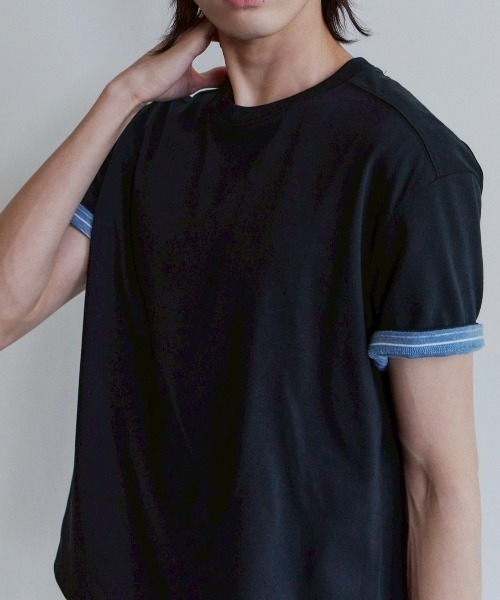 Waviness(ウェイビネス)の「【Waviness】Stripe Layered T-shirts / 【ウェイビニス】ストライプレイヤード半袖Tシャツ(Tシャツ/カットソー・メンズ・ホワイト/ブラック/グレー/ネイビー/イエロー・02/01)」の18枚目の写真