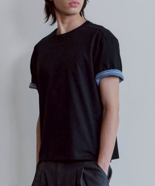 Waviness(ウェイビネス)の「【Waviness】Stripe Layered T-shirts / 【ウェイビニス】ストライプレイヤード半袖Tシャツ(Tシャツ/カットソー・メンズ・ホワイト/ブラック/グレー/ネイビー/イエロー・02/01)」の17枚目の写真
