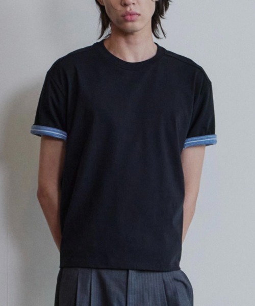 Waviness(ウェイビネス)の「【Waviness】Stripe Layered T-shirts / 【ウェイビニス】ストライプレイヤード半袖Tシャツ(Tシャツ/カットソー・メンズ・ホワイト/ブラック/グレー/ネイビー/イエロー・02/01)」の16枚目の写真