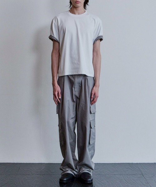 Waviness(ウェイビネス)の「【Waviness】Stripe Layered T-shirts / 【ウェイビニス】ストライプレイヤード半袖Tシャツ(Tシャツ/カットソー・メンズ・ホワイト/ブラック/グレー/ネイビー/イエロー・02/01)」の13枚目の写真