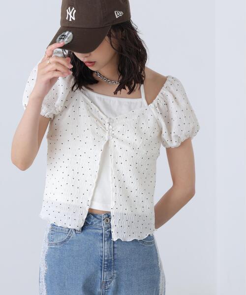 FREE'S MART（フリーズマート）の「ホルターレイヤードカットソー（Tシャツ/カットソー・レディース・ブルー/イエロー/ブラック系その他/ホワイト系その他・FREE）」の2枚目の写真