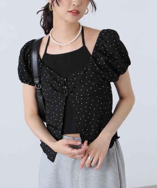 FREE'S MART（フリーズマート）の「ホルターレイヤードカットソー（Tシャツ/カットソー・レディース・ブルー/イエロー/ブラック系その他/ホワイト系その他・FREE）」の3枚目の写真
