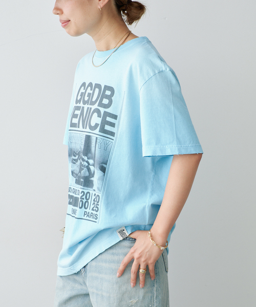 GOLDEN GOOSE(ゴールデングース)の「*【GOLDEN GOOSE / ゴールデングース】 VENICE T(Tシャツ/カットソー・レディース・スカイブルー・FREE)」の2枚目の写真