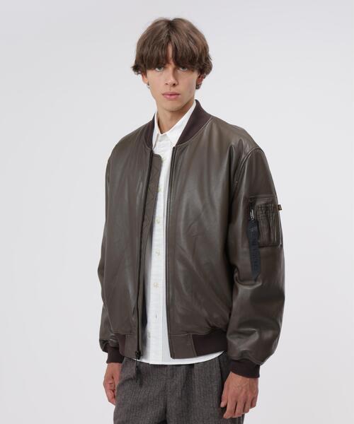 Alpha Industries(アルファインダストリーズ)の「Alpha Industries/アルファインダストリーズ/LEATHER MA-1 HERITAGE FIT FLIGHT JACKET/レザーMA-1 ヘリテージフィット フライトジャケット(MA-1・メンズ・ブラック/ブラウン・S/M/L/2XL/XL)」の12枚目の写真