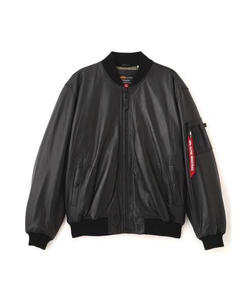 Alpha Industries(アルファインダストリーズ)の「Alpha Industries/アルファインダストリーズ/LEATHER MA-1 HERITAGE FIT FLIGHT JACKET/レザーMA-1 ヘリテージフィット フライトジャケット(MA-1・メンズ・ブラック/ブラウン・S/M/L/2XL/XL)」の9枚目の写真