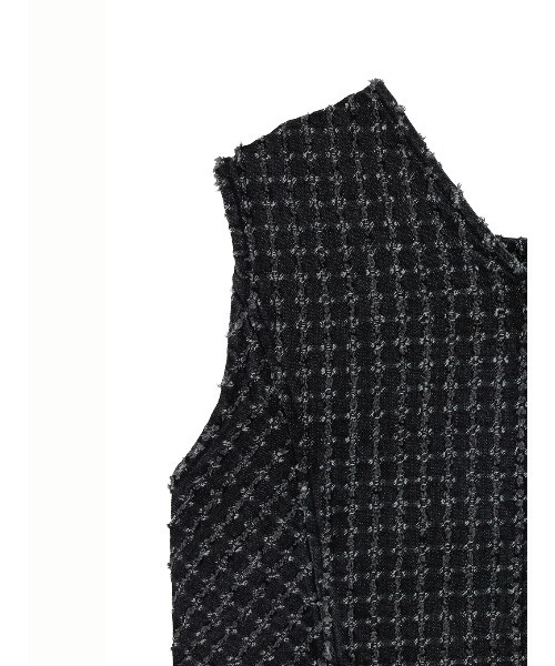 Ameri(アメリ)の「CHECK PROCESSING DENIM VEST(ベスト・レディース・ブラック/ブルー・FREE)」の8枚目の写真