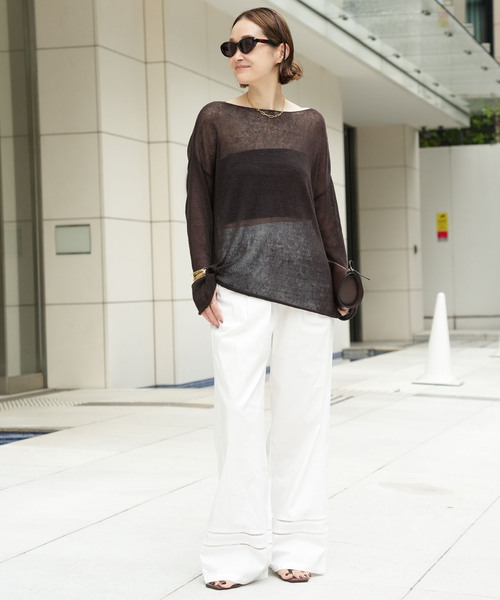 Deuxieme Classe(ドゥーズィエムクラス)の「追加 LINO Sheer プルオーバー(ニット/セーター・レディース・ブラック/ブラウン・FREE)」の22枚目の写真