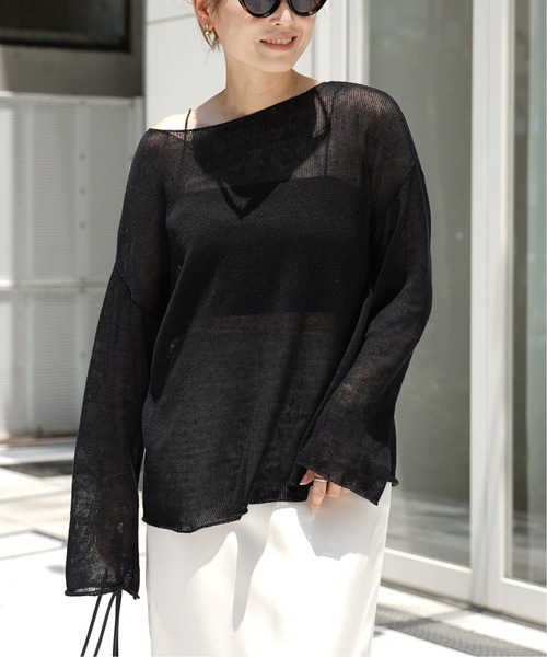 Deuxieme Classe(ドゥーズィエムクラス)の「追加 LINO Sheer プルオーバー(ニット/セーター・レディース・ブラック/ブラウン・FREE)」の4枚目の写真