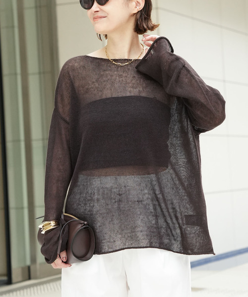Deuxieme Classe(ドゥーズィエムクラス)の「追加 LINO Sheer プルオーバー(ニット/セーター・レディース・ブラック/ブラウン・FREE)」の15枚目の写真