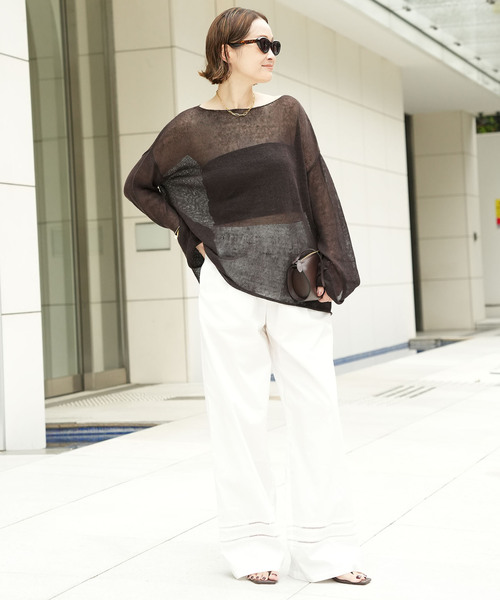 Deuxieme Classe(ドゥーズィエムクラス)の「追加 LINO Sheer プルオーバー(ニット/セーター・レディース・ブラック/ブラウン・FREE)」の16枚目の写真