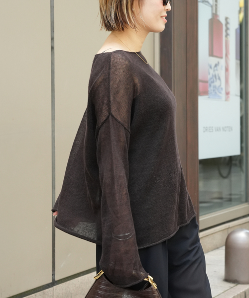 Deuxieme Classe(ドゥーズィエムクラス)の「追加 LINO Sheer プルオーバー(ニット/セーター・レディース・ブラック/ブラウン・FREE)」の20枚目の写真