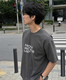BLUR オーバーサイズ 半袖Tシャツ [チャコール]