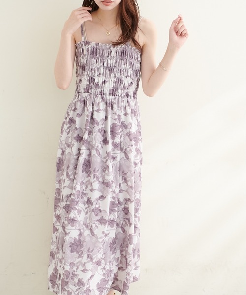 natural couture(ナチュラルクチュール)の「シャーリングキャミワンピース(ワンピース・レディース・ブラック/オフホワイト/ピンク・FREE)」の22枚目の写真