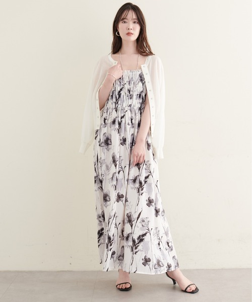 natural couture(ナチュラルクチュール)の「シャーリングキャミワンピース(ワンピース・レディース・ブラック/オフホワイト/ピンク・FREE)」の13枚目の写真