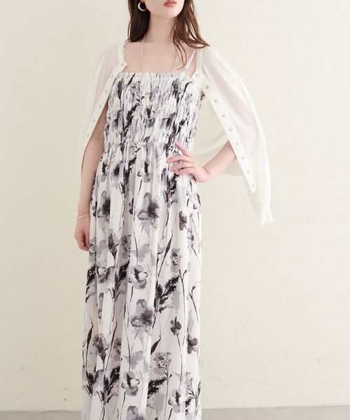 natural couture(ナチュラルクチュール)の「シャーリングキャミワンピース(ワンピース・レディース・ブラック/オフホワイト/ピンク・FREE)」の14枚目の写真