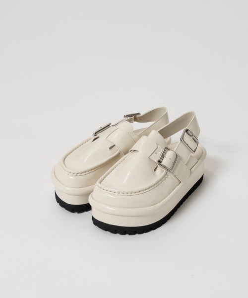 MAISON SPECIAL(メゾンスペシャル)の「Volume Sole Slingback Mules/ボリュームソールスリングバックミュール(その他シューズ・レディース・ホワイト/ダークブラウン・37/38/36)」の2枚目の写真