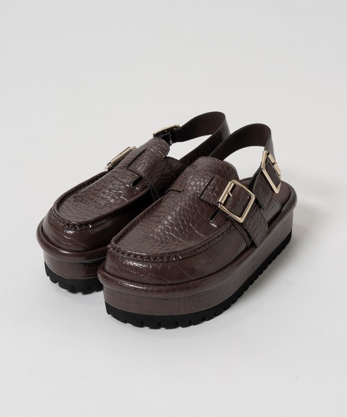 MAISON SPECIAL(メゾンスペシャル)の「Volume Sole Slingback Mules/ボリュームソールスリングバックミュール(その他シューズ・レディース・ホワイト/ダークブラウン・37/38/36)」の3枚目の写真