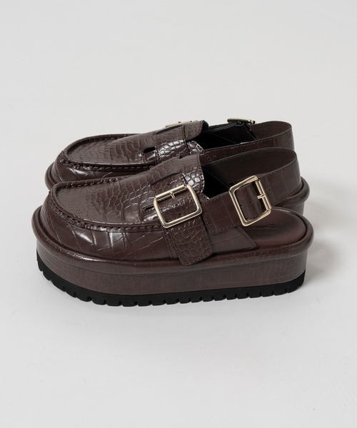 MAISON SPECIAL(メゾンスペシャル)の「Volume Sole Slingback Mules/ボリュームソールスリングバックミュール(その他シューズ・レディース・ホワイト/ダークブラウン・37/38/36)」の5枚目の写真