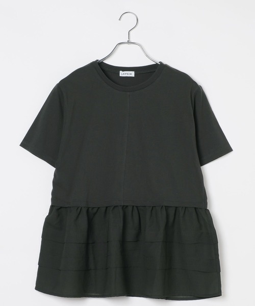 LEPSIM(レプシィム)の「裾アソートペプラムT 1044453(Tシャツ/カットソー・レディース・チャコールグレー/ブラック/オフホワイト・FREE)」の1枚目の写真