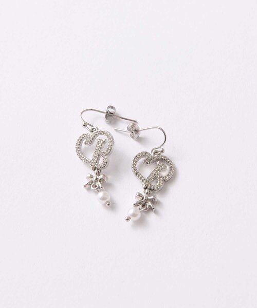 OLIVE des OLIVE(オリーブデオリーブ)の「【Belle Charme】Crystal Logo Pierce(ピアス(両耳用)・レディース・シルバー・FREE)」の1枚目の写真