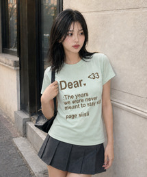 DEAR プリンティングスタンダードフィット半袖Tシャツライトグリーン