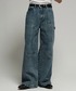 SINSS（シンス）の「Wide straight double knee denim / ワイドストレートダブルニーデニム（デニムパンツ・SMALL）」