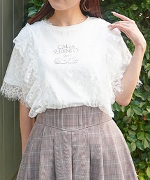 axes femme | レースレイヤードTシャツ(Tシャツ/カットソー)