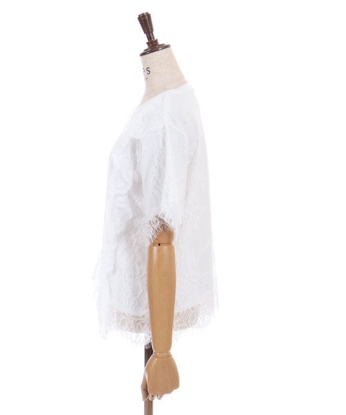 axes femme(アクシーズファム)の「レースレイヤードTシャツ(Tシャツ/カットソー・レディース・ホワイト/サックスブルー/ラベンダー・FREE)」の19枚目の写真