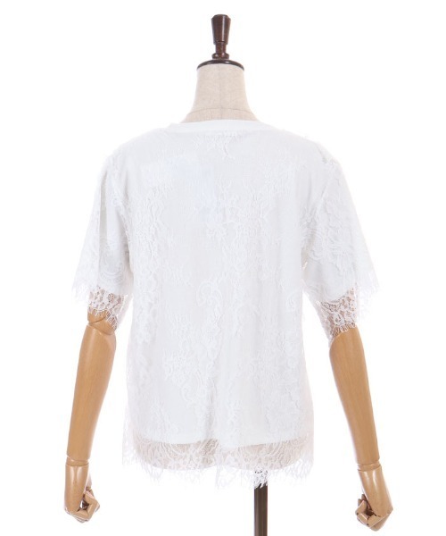 axes femme(アクシーズファム)の「レースレイヤードTシャツ(Tシャツ/カットソー・レディース・ホワイト/サックスブルー/ラベンダー・FREE)」の20枚目の写真