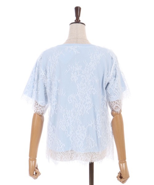 axes femme(アクシーズファム)の「レースレイヤードTシャツ(Tシャツ/カットソー・レディース・ホワイト/サックスブルー/ラベンダー・FREE)」の14枚目の写真