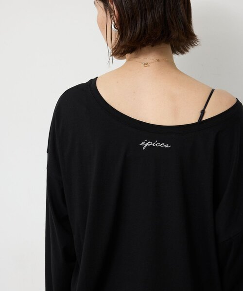 GALLARDAGALANTE(ガリャルダガランテ)の「epiceaエンブロTee(Tシャツ/カットソー・レディース・ブラック/オフホワイト/ブラウン・FREE)」の3枚目の写真