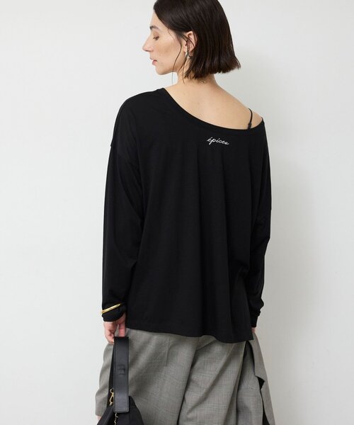 GALLARDAGALANTE(ガリャルダガランテ)の「epiceaエンブロTee(Tシャツ/カットソー・レディース・ブラック/オフホワイト/ブラウン・FREE)」の12枚目の写真