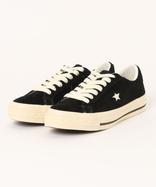 CONVERSE(コンバース)の「CONVERSE コンバース ONE STAR AGED SUEDE AG ワンスター エイジド スエード AG 33703200 BLACK(スニーカー・メンズ・ブラック・10h/9h/9/8h/8/7h/7/6h/5h/5/4h)」の1枚目の写真