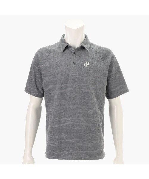 BRIEFING(ブリーフィング)の「【BRIEFING GOLF/ブリーフィングゴルフ】CR MEN'S PILE CAMO JQ SHIRT (リラックスフィット)(ゴルフグッズ・メンズ・グレー/ホワイト/ネイビー・L/M)」の2枚目の写真