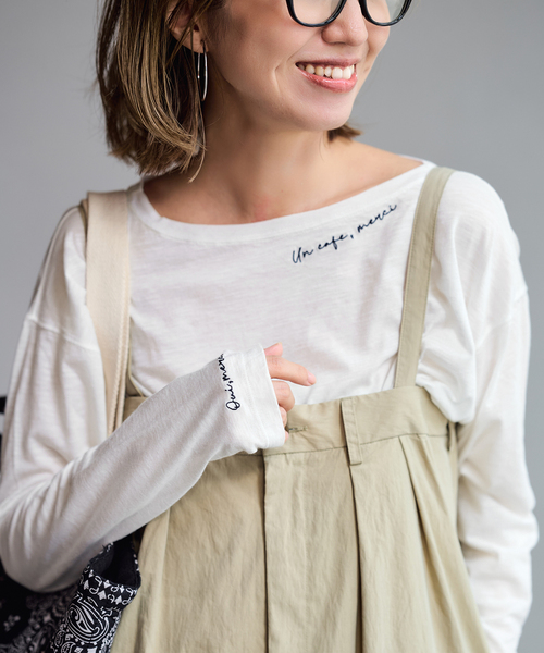 FRAMeWORK(フレームワーク)の「シアースラブ刺繍LTee(Tシャツ/カットソー・レディース・アイボリー/ホワイト・FREE)」の1枚目の写真