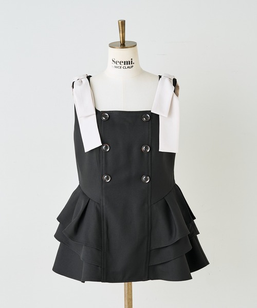 Seemi. byNICECLAUP( シーミーバイナイスクラップ)の「【Seemi.】トレンチ風ビスチェ【セットアップ可能/パンツ別売り】(シャツ/ブラウス・レディース・ブラウン/ベージュ/ブラック・FREE)」の1枚目の写真