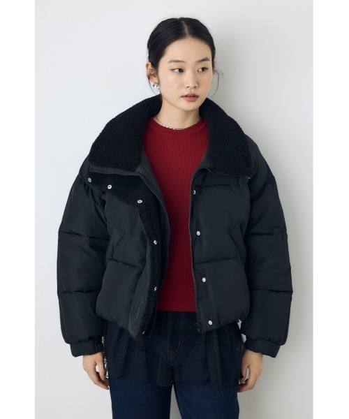 AZUL by moussy(アズールバイマウジー)の「【ボリュームたっぷり♪】ボアスタンドカラー中綿コート 秋服 冬服 スタンドネック ハイネック 防寒 暖かい(ブルゾン・レディース・ブラック/ブラウン/アイボリー・MEDIUM/SMALL)」の17枚目の写真