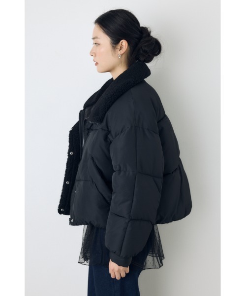 AZUL by moussy(アズールバイマウジー)の「【ボリュームたっぷり♪】ボアスタンドカラー中綿コート 秋服 冬服 スタンドネック ハイネック 防寒 暖かい(ブルゾン・レディース・ブラック/ブラウン/アイボリー・MEDIUM/SMALL)」の19枚目の写真