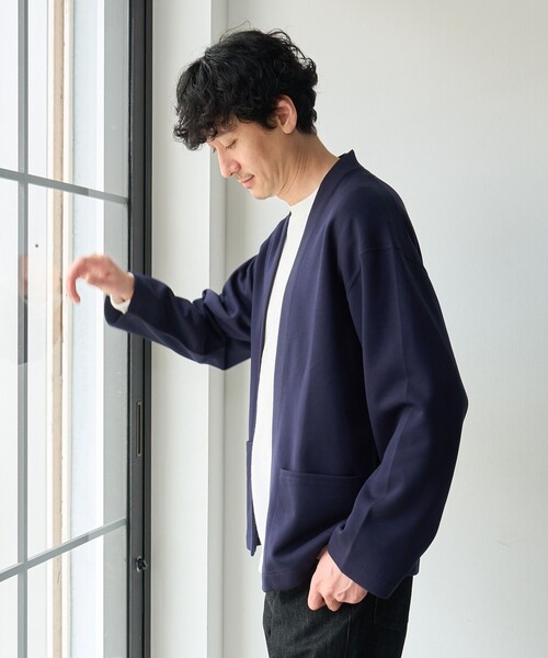 coen(コーエン)の「【抗菌防臭、防汚(食品汚れが落ちやすい)、UVカット】クリーンプラスボタンレスカーディガン(カーディガン/ボレロ・メンズ・ワインレッド/ネイビー・M/L/XL/S)」の11枚目の写真