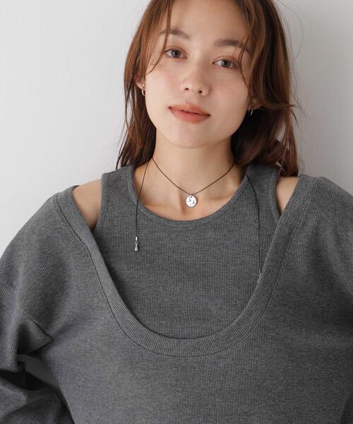 NANO universe(ナノユニバース)の「フェイクレイヤードワッフルカットトップス(Tシャツ/カットソー・レディース・グレー/ネイビー/ベージュ・FREE)」の21枚目の写真
