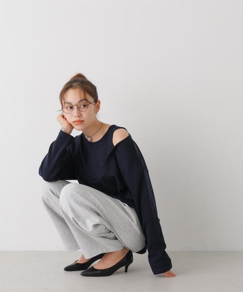 NANO universe(ナノユニバース)の「フェイクレイヤードワッフルカットトップス(Tシャツ/カットソー・レディース・グレー/ネイビー/ベージュ・FREE)」の10枚目の写真