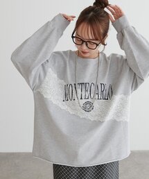 【WEB限定】レースコンビ裏毛ロゴスウェット