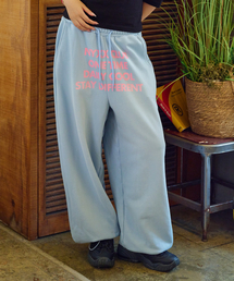 WASHED WIDE SWEATPANTS LIGHT BLUE
