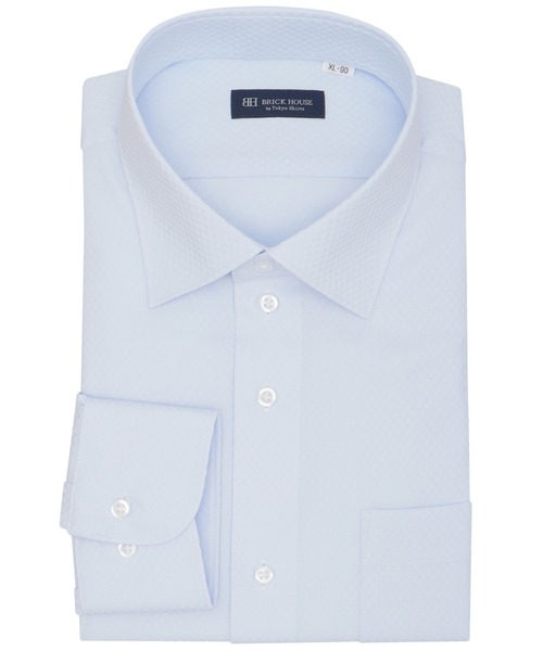 TOKYO SHIRTS(トウキョウシャツ)の「【吸水速乾】【COFREX】 形態安定ノンアイロン ワイド 長袖ビジネスワイシャツ(大きいサイズ・長いサイズ)(ビジネスシャツ・メンズ・ブルー・首回り47cm-裄丈86cm/首回り47cm-裄丈90cm/首回り43cm-裄丈90cm/首回り39cm-裄丈88cm/首回り41cm-裄丈90cm/首回り42cm-裄丈90cm/首回り45cm-裄丈82cm/首回り45cm-裄丈86cm/首回り45cm-裄丈90cm)」の1枚目の写真