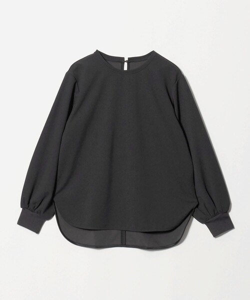 A DAY IN THE LIFE UNITED ARROWS(アデイインザライフユナイテッドアローズ)の「ジョーゼット クルーネック プルオーバー <A DAY IN THE LIFE>(Tシャツ/カットソー・レディース・ナチュラル/ブラック/オフホワイト・FREE)」の2枚目の写真